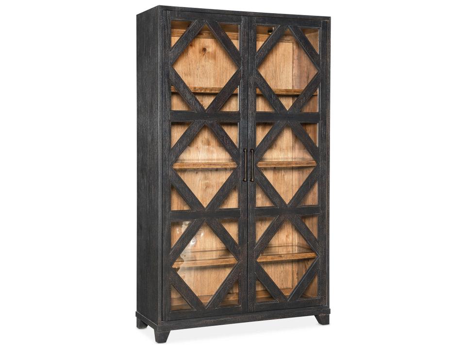 Big Sky 2-Door Display Cabinet in Charred Timber and Vintage Natural