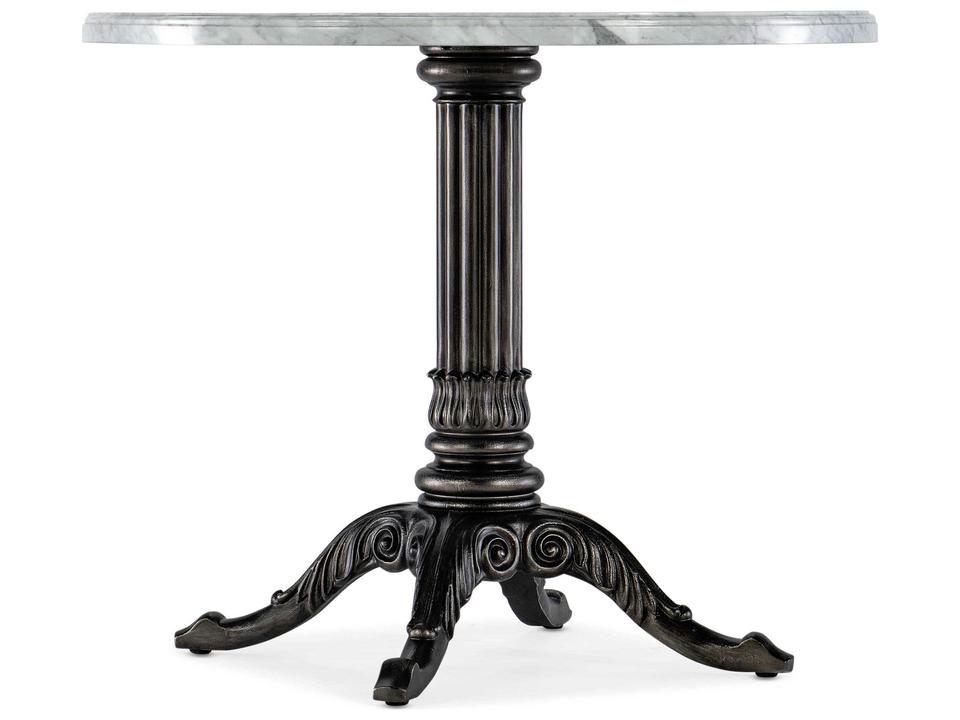 Heritage Round Carrara Stone Black Dining Table