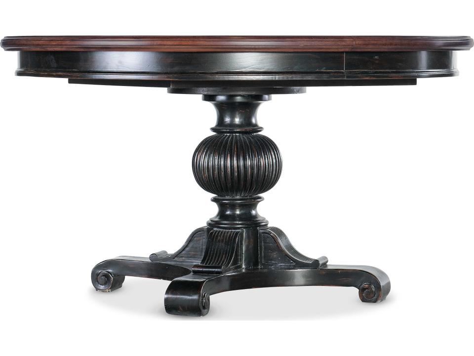 Heritage Extendable Round Wood Maraschino Cherry Black Dining Table