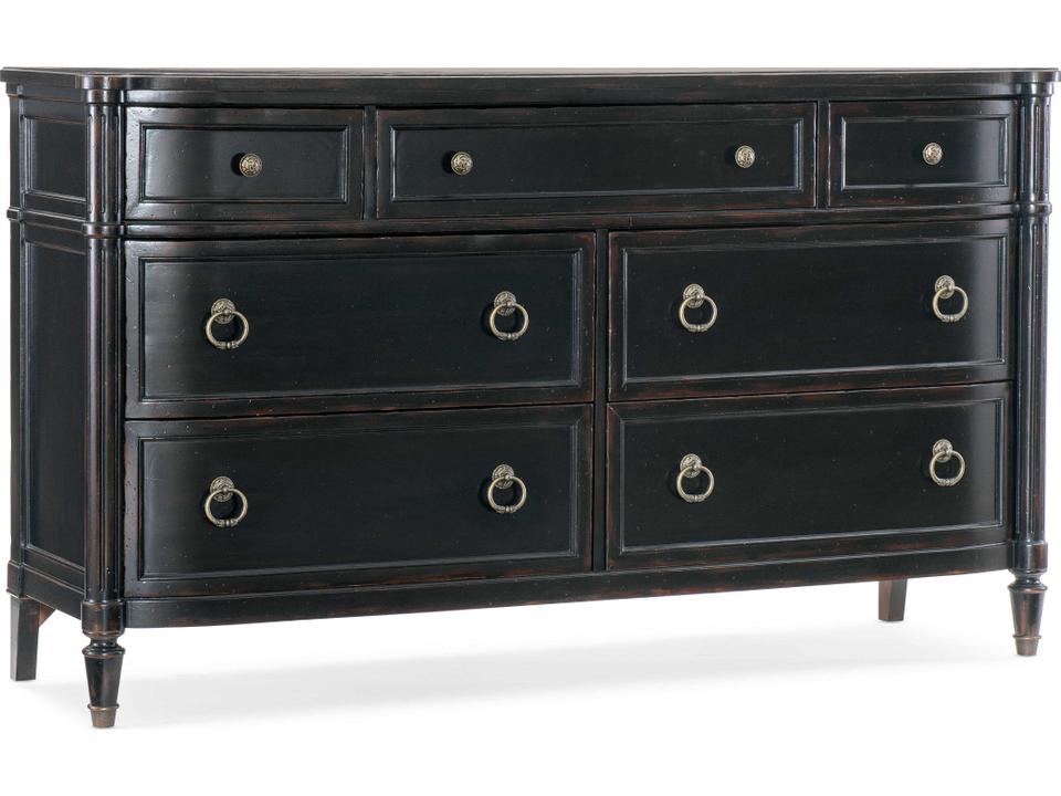 Charleston Seven-Drawer Dresser Black Cherry Finish