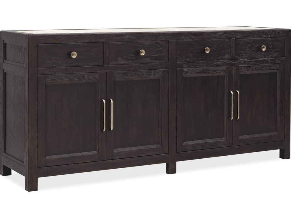 Driftwood Buffet with Stone Top in Burnt Timber Finish