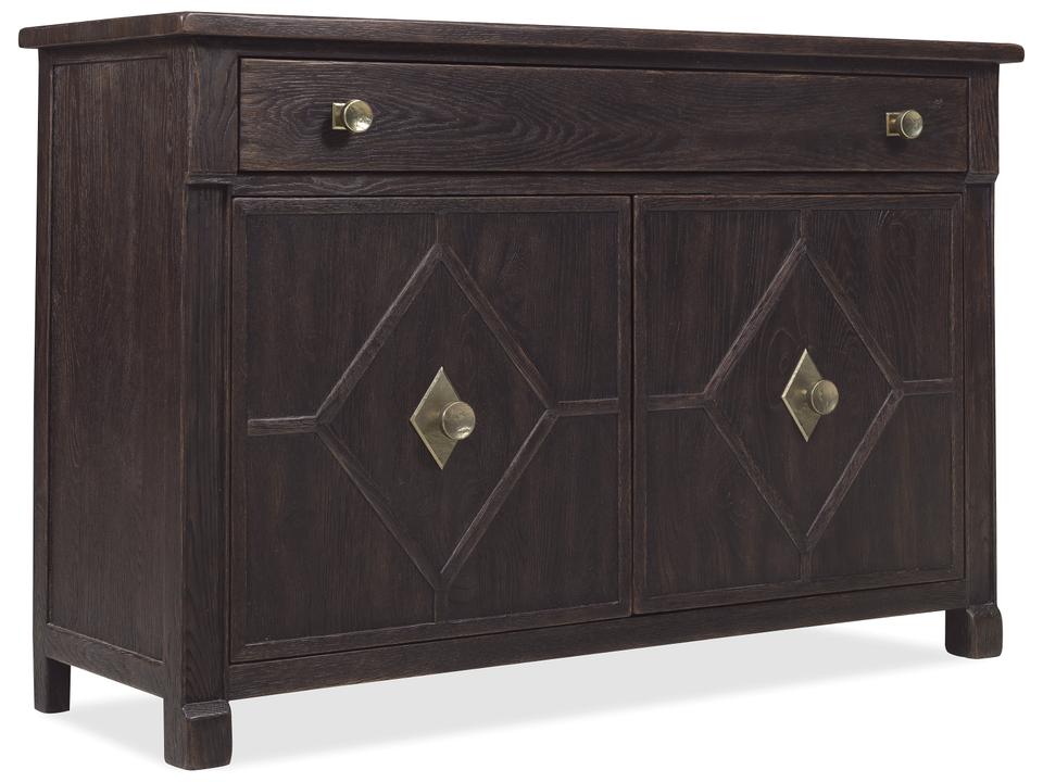 Driftwood Hall Chest with Diamond Motif Doors Burnt Timber Finish