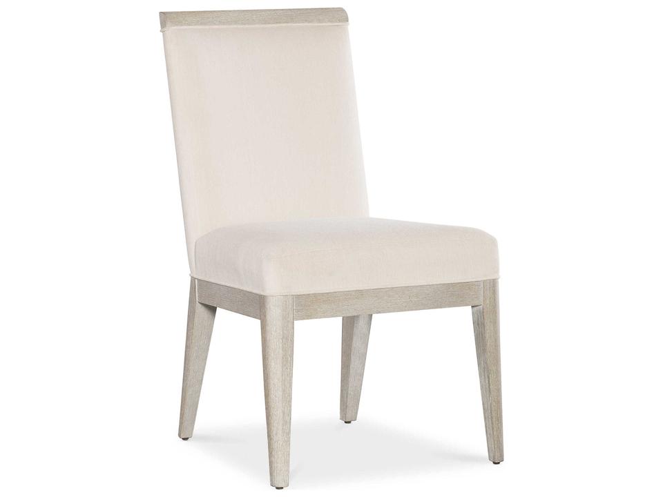 Modernmood Upholstered Dining Side Chair in Light Wood Finish and Beige