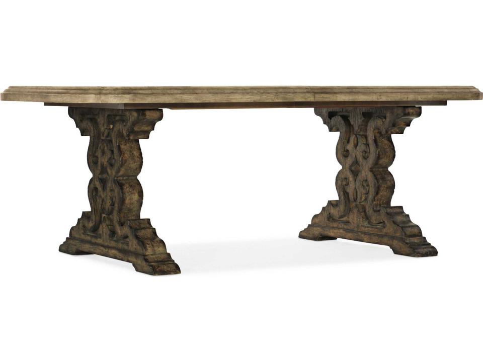 La Grange Le Vieux 86-Inch Double Pedestal Dining Table in Barn Wood