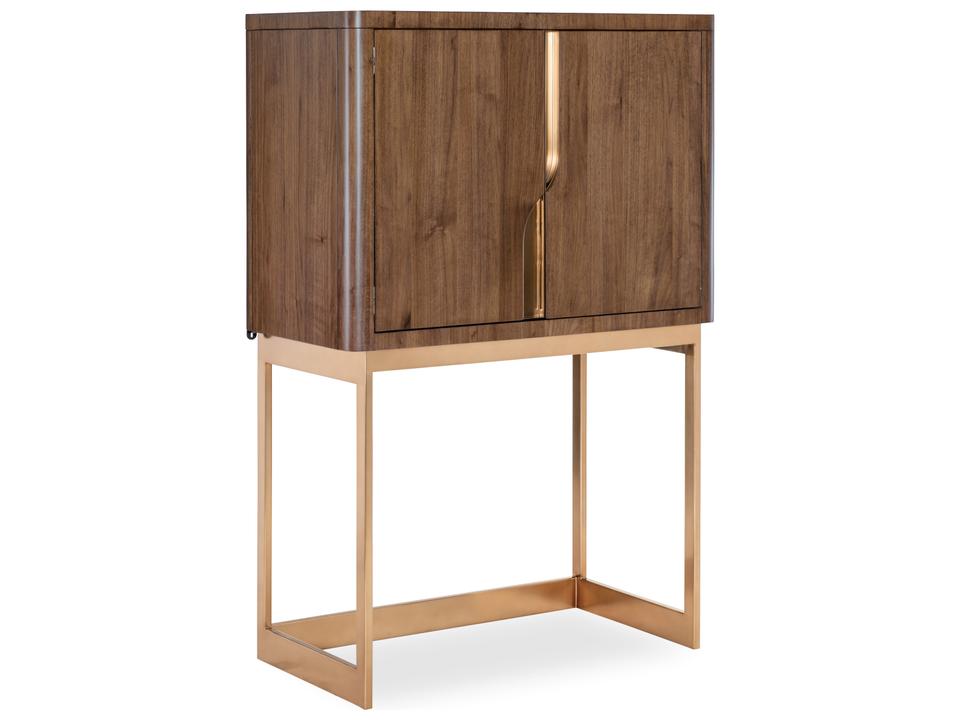 Eleana Bar on Stand in Light Caramel Walnut and Sunlit Bronze