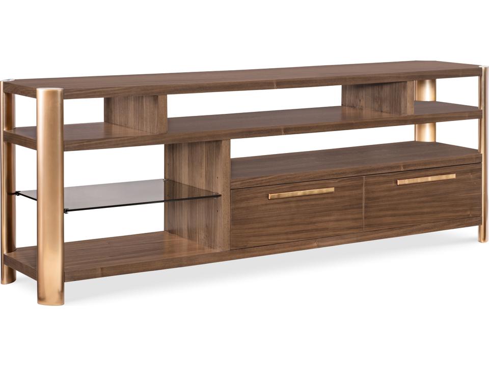 Eleana Entertainment Console in Light Caramel Walnut and Bronze