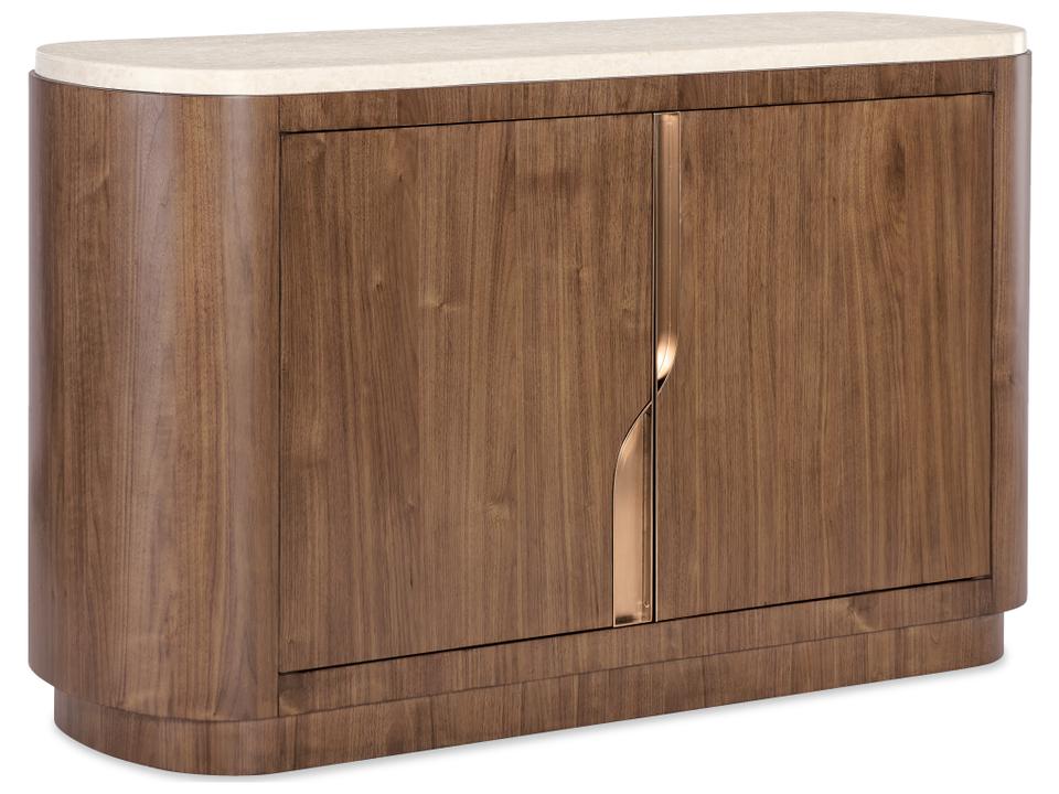 Eleana Server Light Caramel Walnut with Honed Marble Top