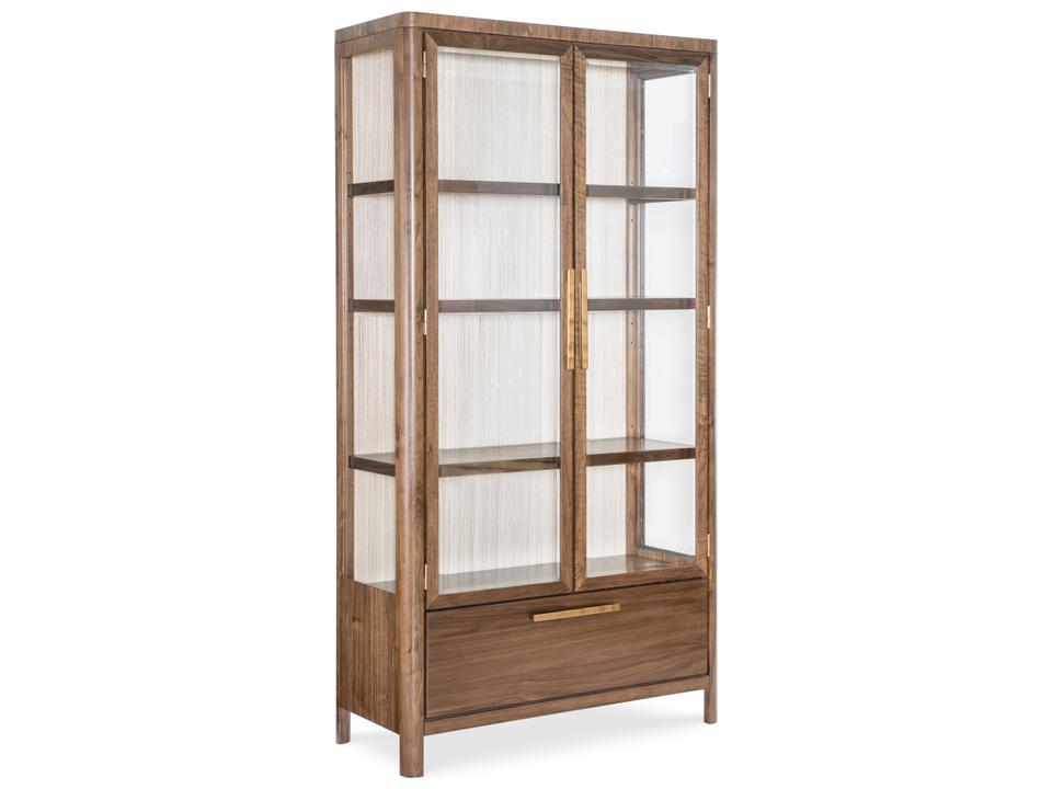 Eleana Light Caramel Walnut Veneer Display Cabinet
