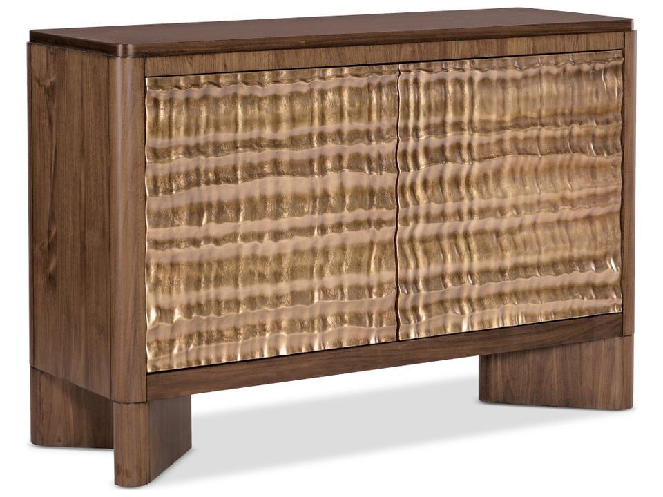 Eleana Two Door Accent Cabinet Light Caramel Walnut and Sunlit Bronze
