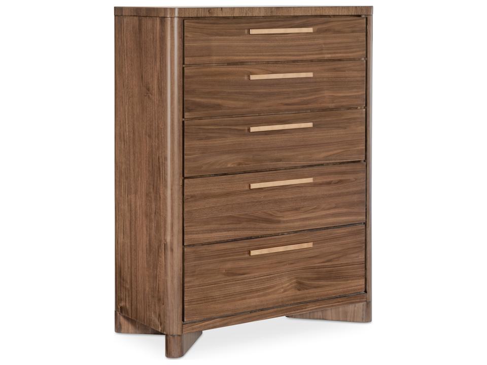 Eleana Five Drawer Chest in Light Caramel Walnut