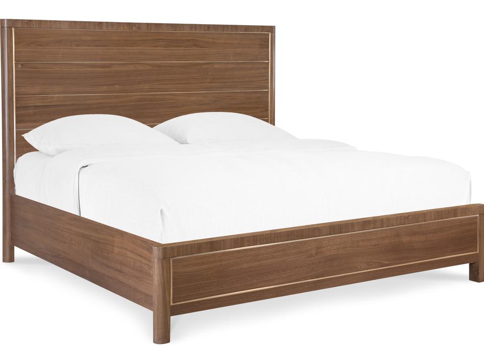 Eleana King Panel Bed Light Caramel Walnut Veneer