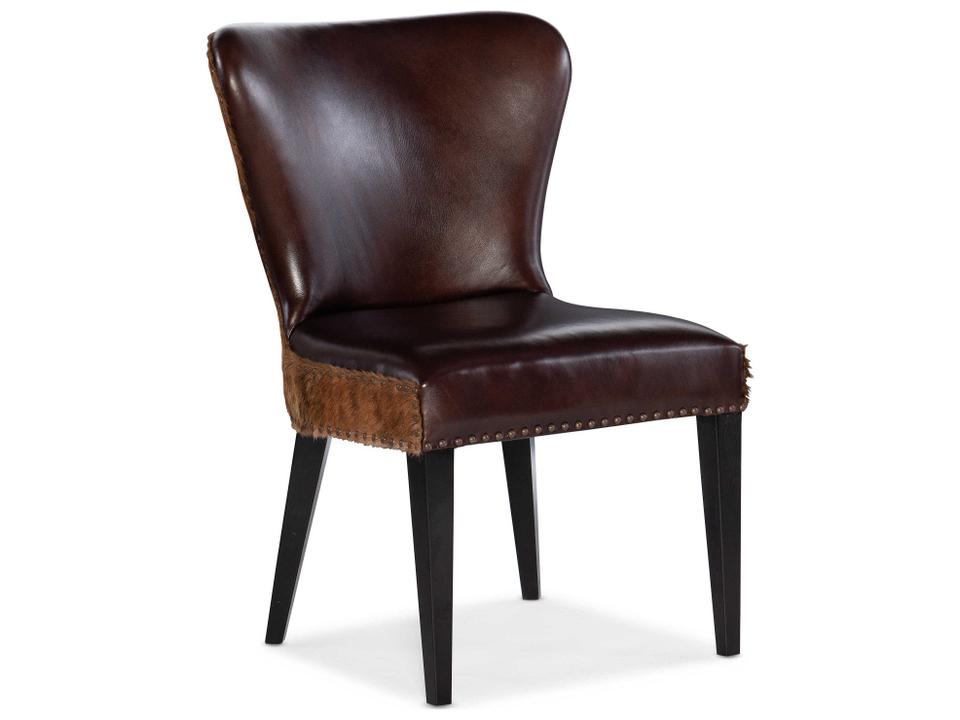Kale Leather Brown Upholstered Side Dining Chair
