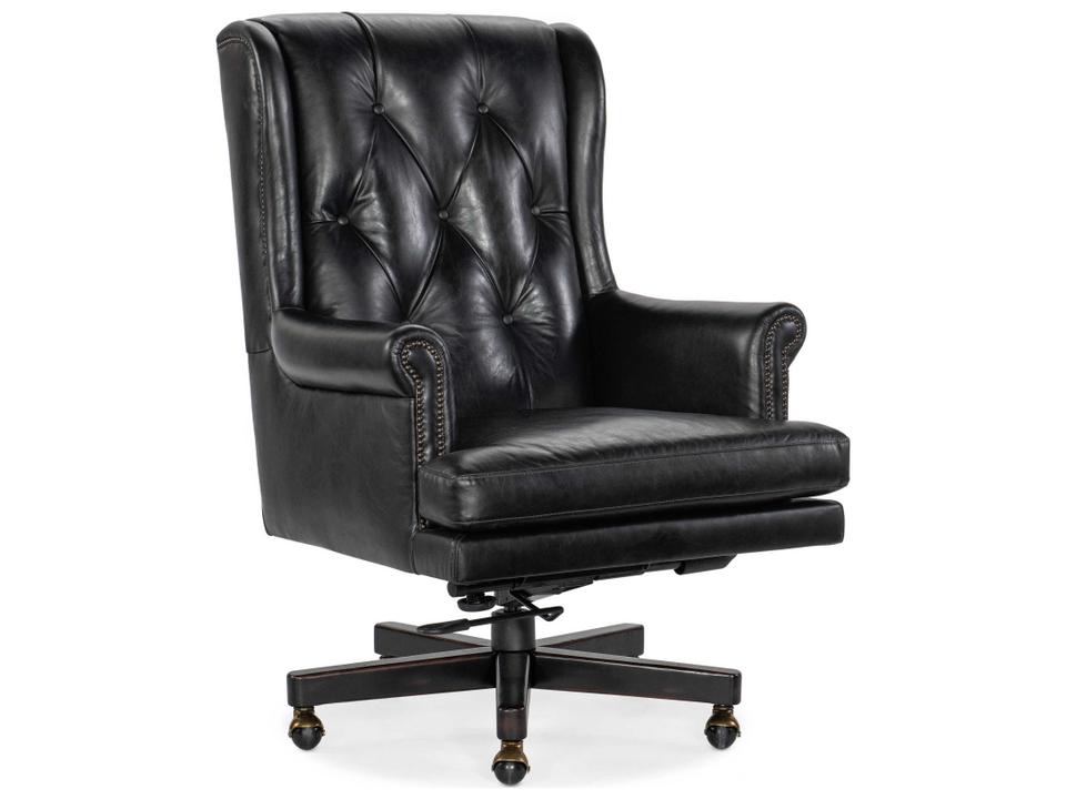 Charleston Executive Swivel Tilt Office Chair in Old Saddle Black Leather