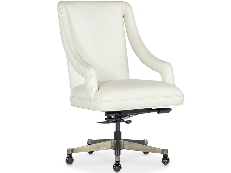 Meira Executive Swivel Tilt Office Chair in Aline China White Leather