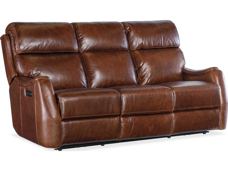 Harlan Zero Gravity Power Reclining Leather Sofa with Power Headrest