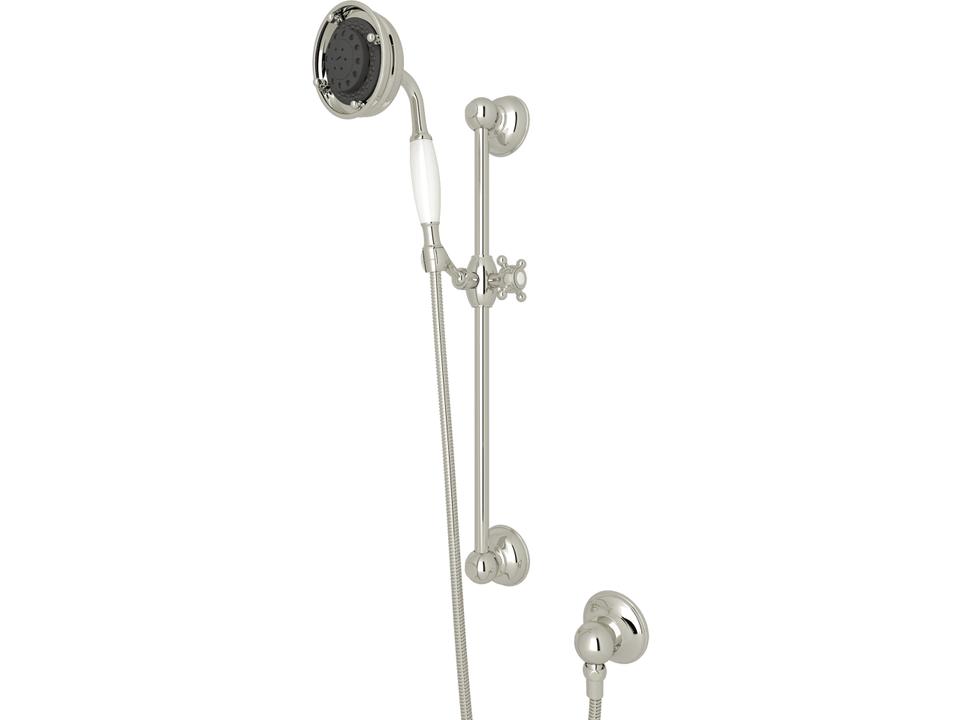 Spa Shower 3-Function Handshower Set with 22-Inch Slide Bar in Polished Nickel