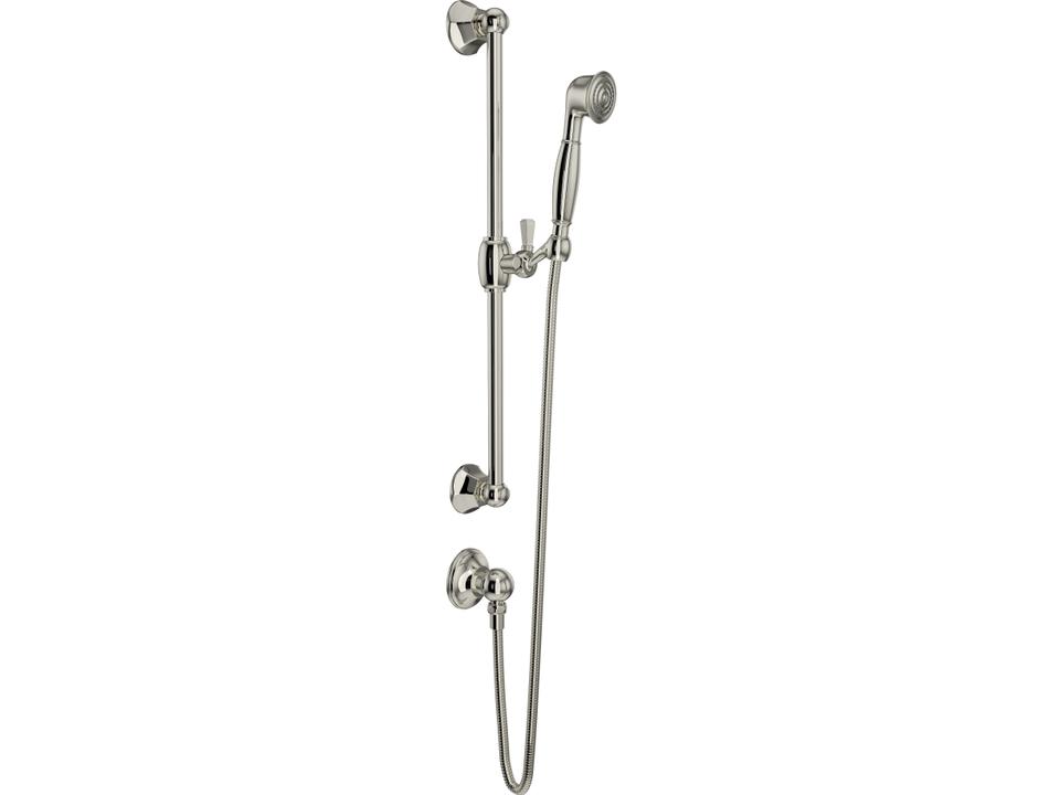 Palladian Italian Handshower Set in Polished Nickel with Slide Bar and Single Function Handshower