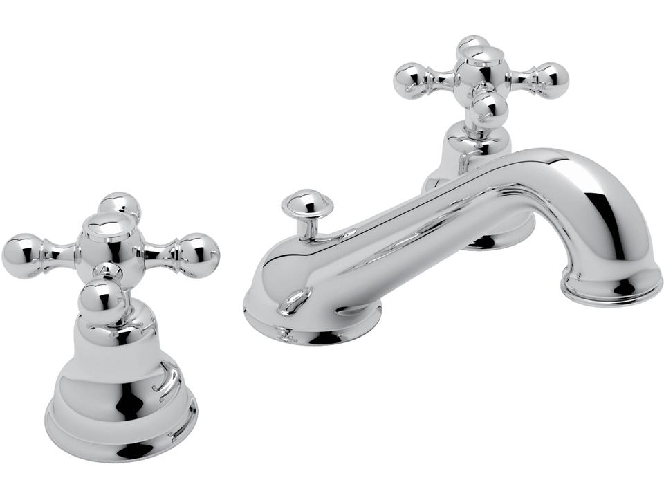 Arcana Widespread Lavatory Faucet with Cross Handles in Polished Chrome