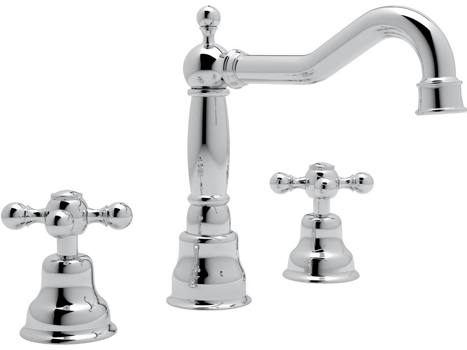 Arcana Widespread Lavatory Faucet with Column Spout in Polished Chrome