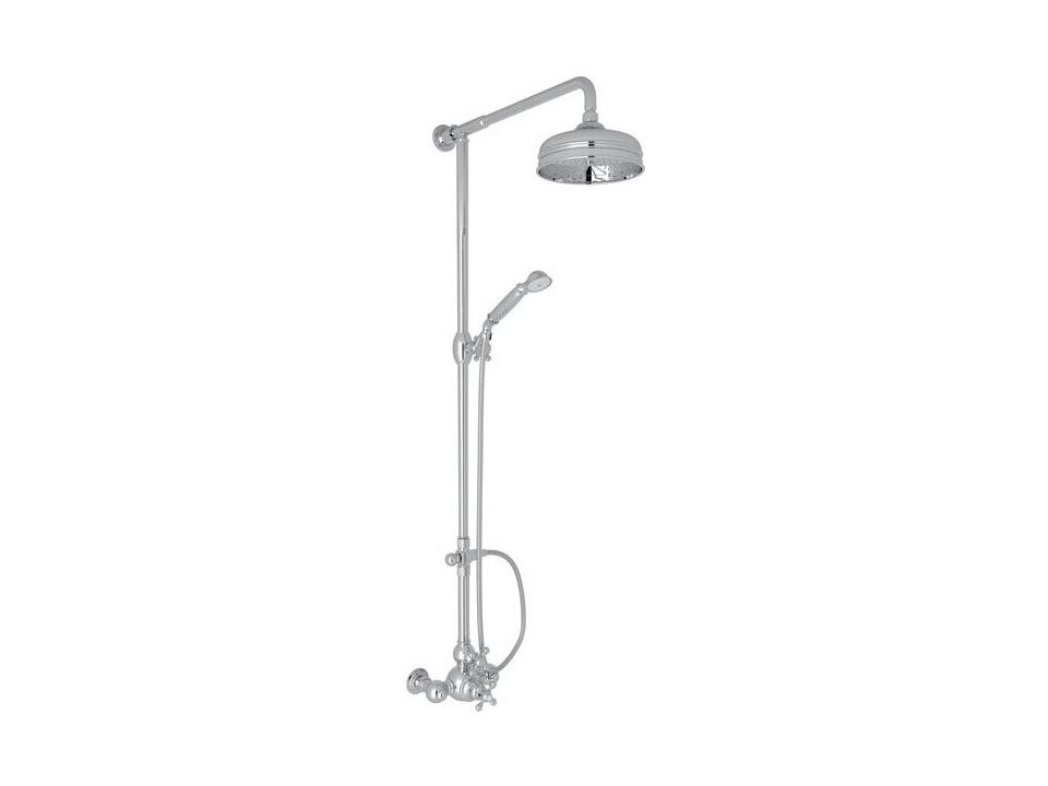 Arcana Exposed Thermostatic Shower System with Cross Handle Polished Chrome