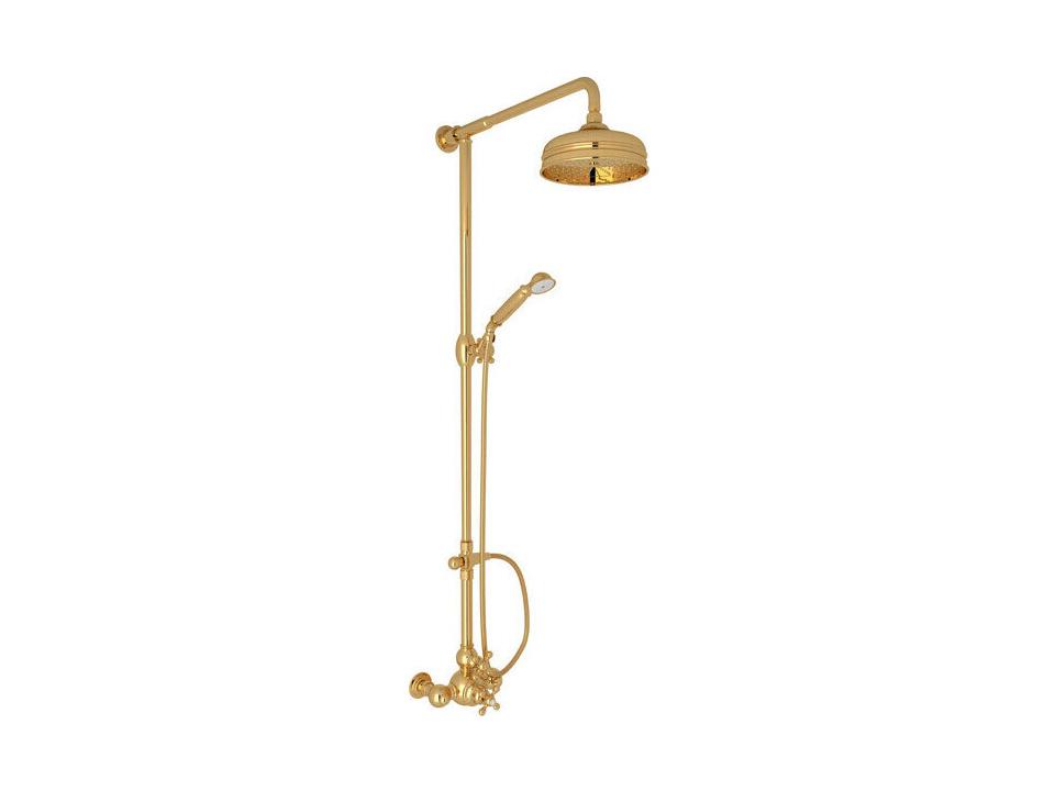 Arcana Cisal Exposed Thermostatic Shower System with Handshower in Italian Brass