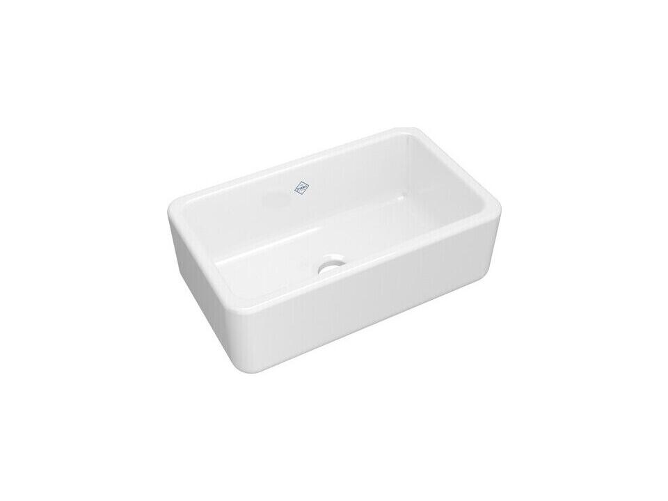 Lancaster 30 Inch Single Bowl Farmhouse Apron Front Fireclay Kitchen Sink in White