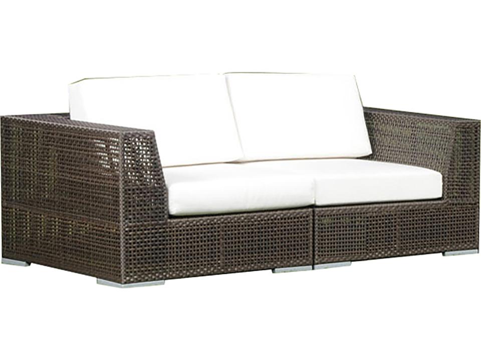 Soho 2-Piece Modular Deep Seating Loveseat Java Brown Wicker