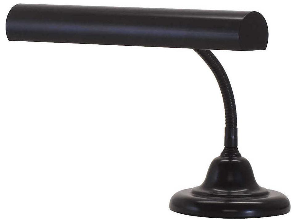 Advent 2-Light Piano Desk Lamp with Gooseneck in Black