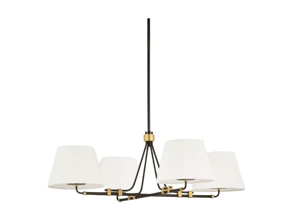 Crown Heights 4-Light Aged Brass Distressed Bronze Drum Chandelier