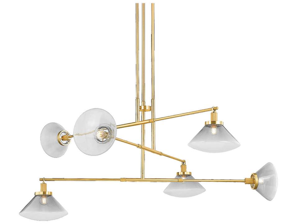 Mendon 6-Light Aged Brass Tiered Chandelier