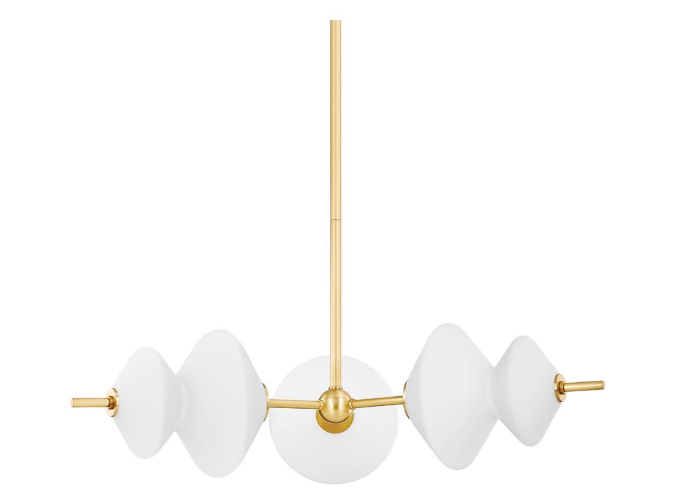 Barrow 3-Light Aged Brass Glass LED Geometric Chandelier