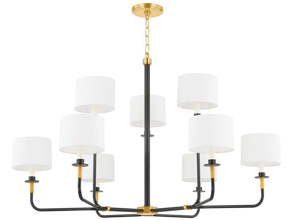 Paramus 1-Light Aged Old Bronze Candelabra Drum Chandelier