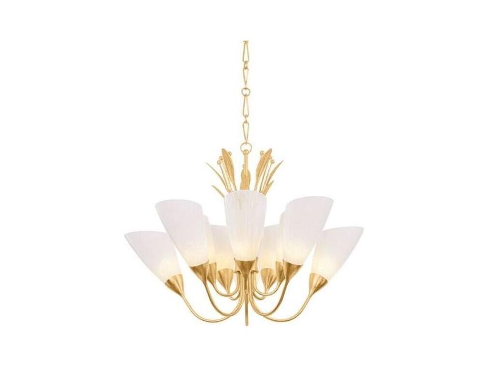 Forest Glen 1-Light Vintage Gold Leaf Chandelier