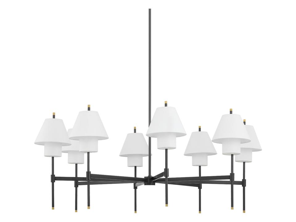 Glenmoore 8-Light Aged Brass Black Empire Chandelier