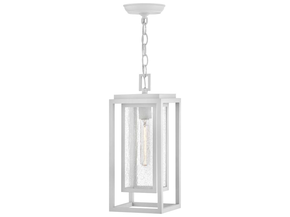 Republic 1-Light Outdoor Hanging Pendant in Textured White