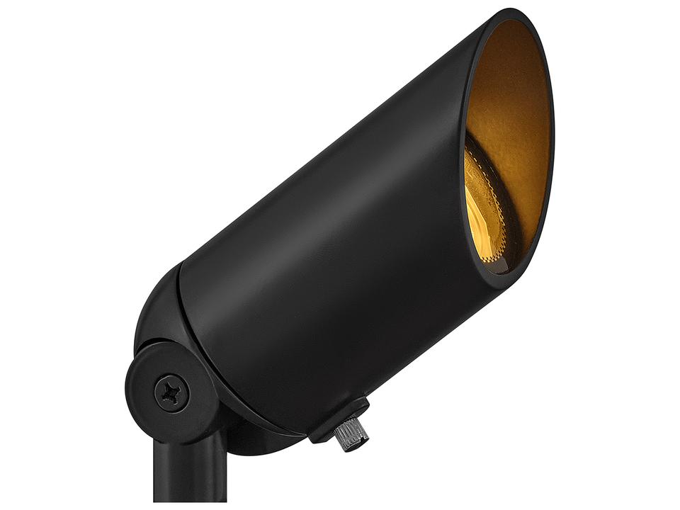 Hardy Island 1-Light 12V LED Outdoor Spot Light in Brass Satin Black