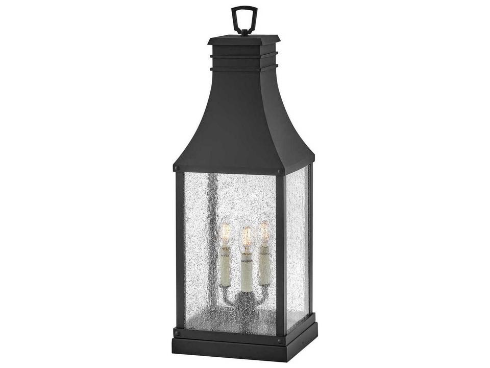 Beacon Hill 3-Light LED Outdoor Post Lantern in Museum Black