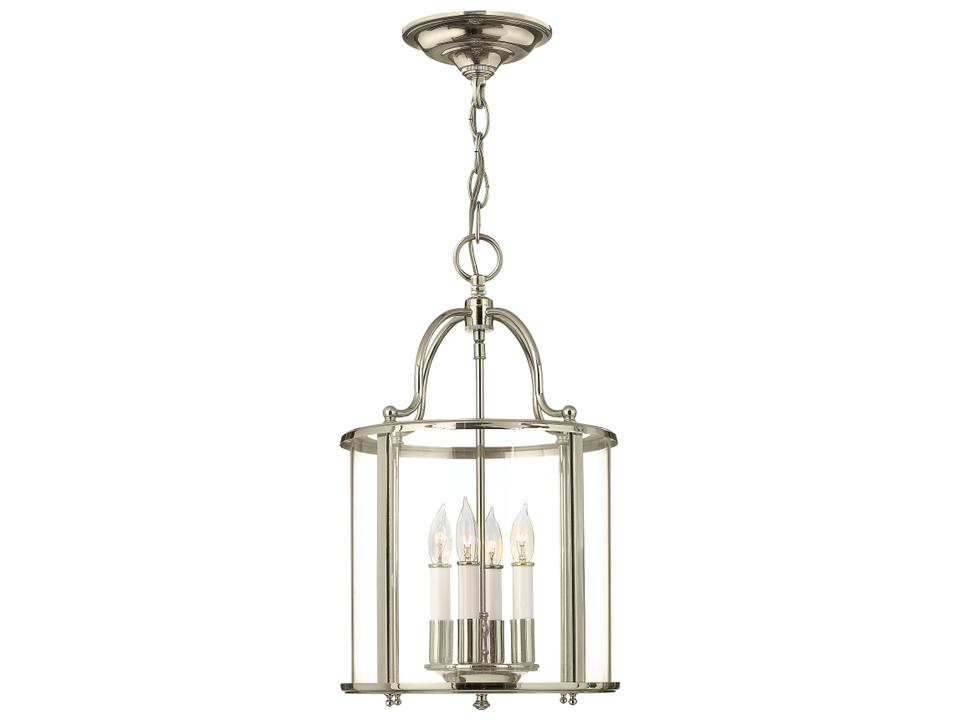 Gentry 4-Light Polished Nickel Candelabra Chandelier with Clear Glass