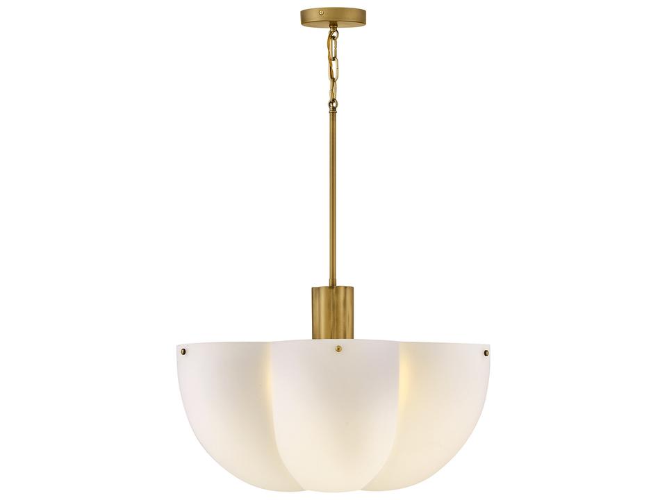 Becca 6-Light Heritage Brass Chandelier with Etched Opal Glass