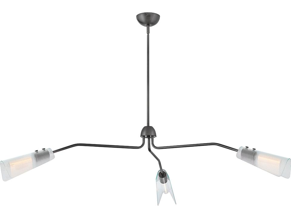 Altman 3-Light Mid-Century Modern Chandelier in Gunmetal