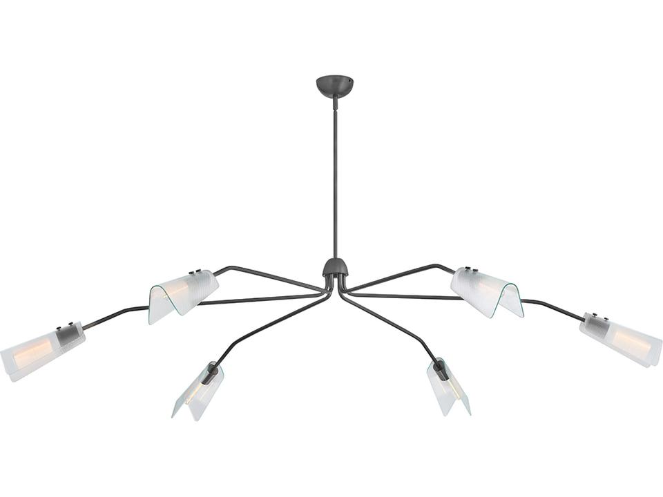 Altman 6-Light Extra Large Chandelier in Gunmetal with Clear Glass
