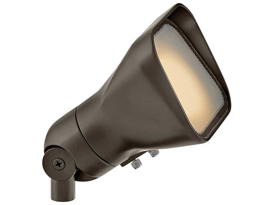 Accent 1-Light Outdoor Spot Light in Bronze with Frosted Glass