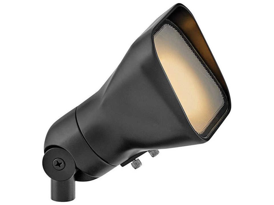 Accent 1-Light Outdoor Spot Light in Satin Black with Frosted Glass