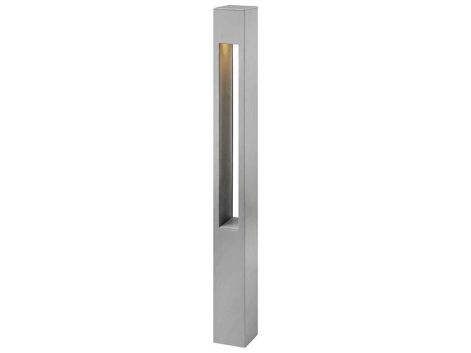 Atlantis 1-Light 120V LED Square Bollard Path Light in Titanium