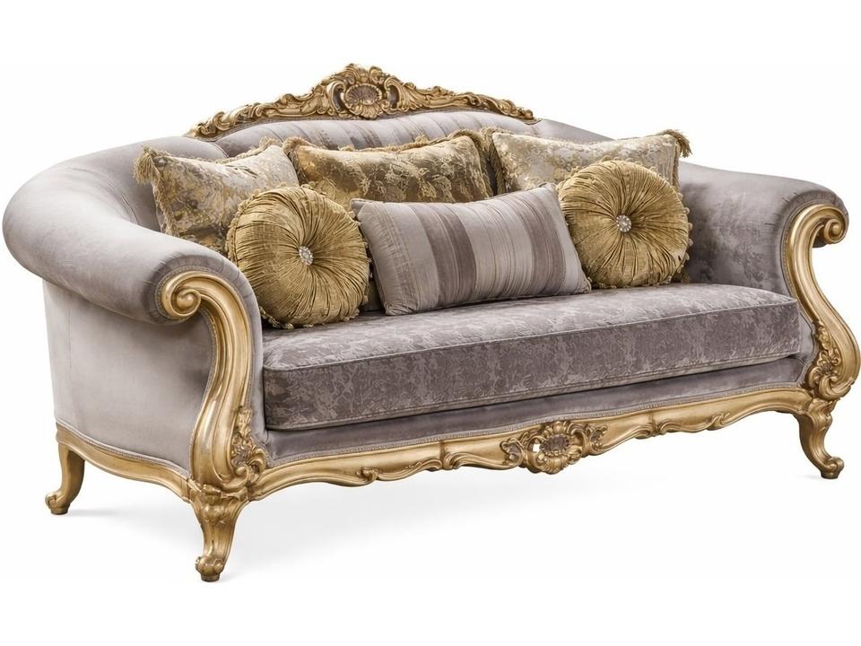 609 Gold Upholstered Tufted Loveseat with Rolled Arms