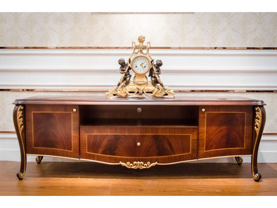 E-70 Walnut Wood Media Console with Storage