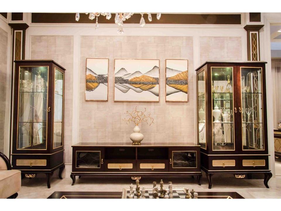 E-71 79 Inch Walnut Wood Media Console Cabinet