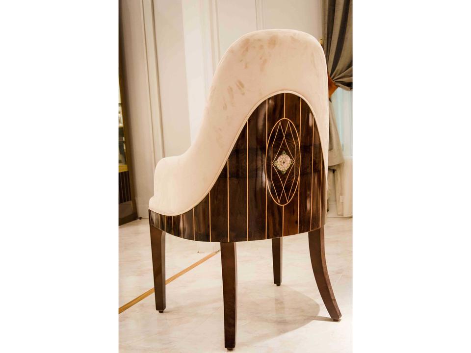 E-72 Hardwood Brown Upholstered Arm Dining Chair
