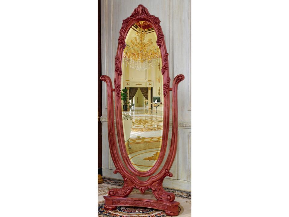 Fon Oval Floor Mirror in Rosewood with Inlay