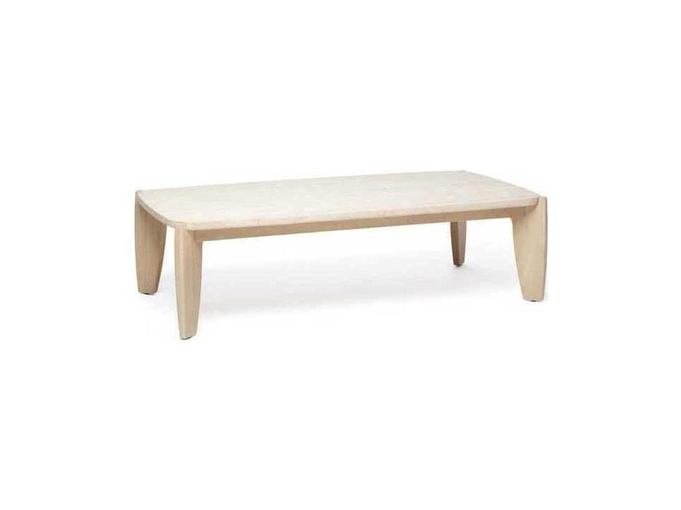 Rocco Rectangular Stone Raw Travertine Saddle Coffee Table